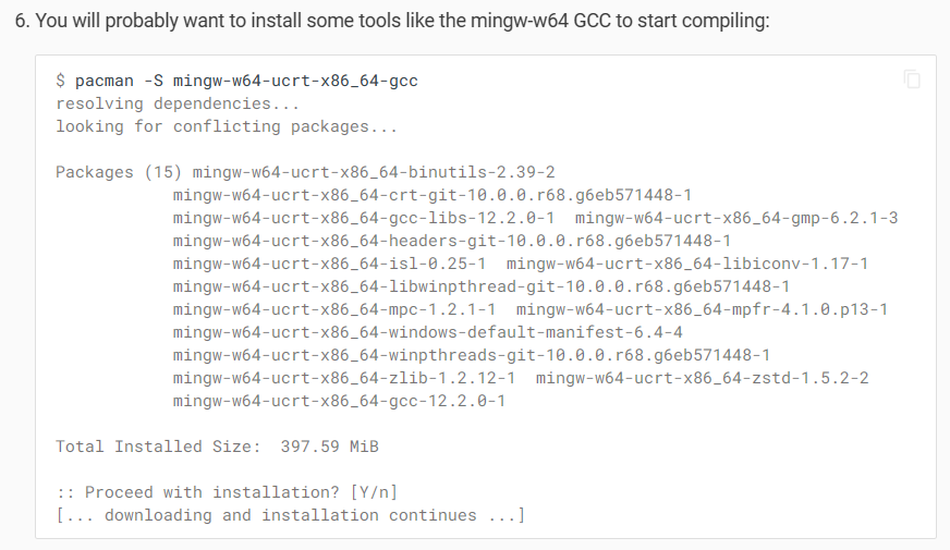 MSYS2的pacman命令